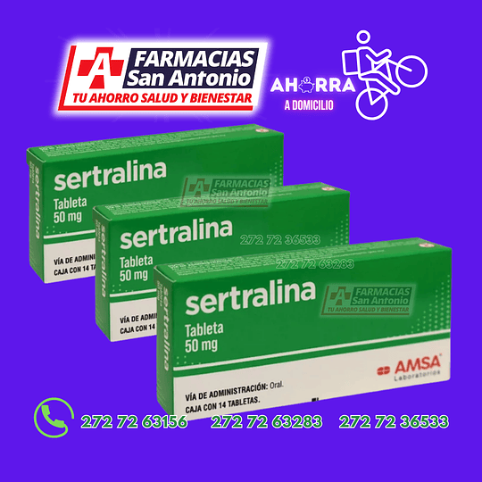 Sertralina 50mg 14tabs promocion 3 cajas
