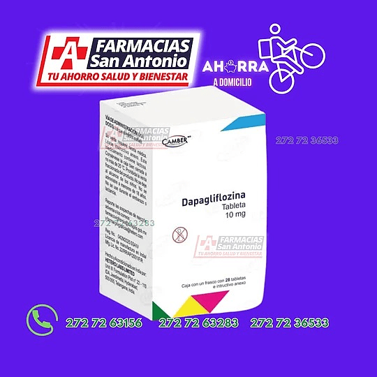 Dapaglifozina 10mg con 28 tabletas