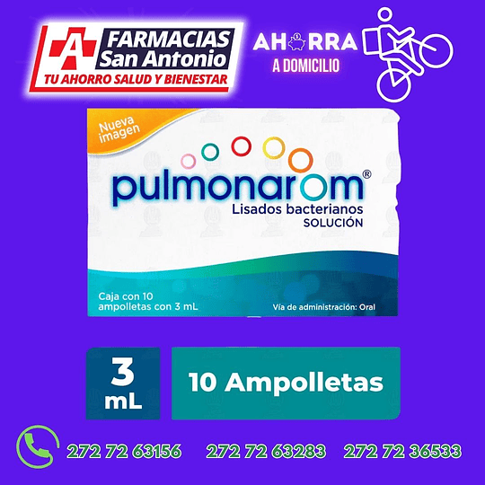 Pulmonarom 10 ampolletas con 3ml lisados bacterianos