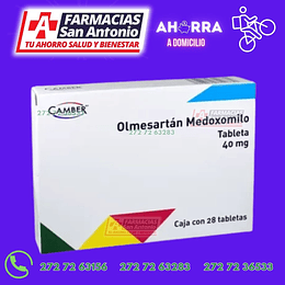 Olmesartan 40mg 28 tabletas