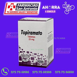 Topiramato 25mg frasco 20tabletas