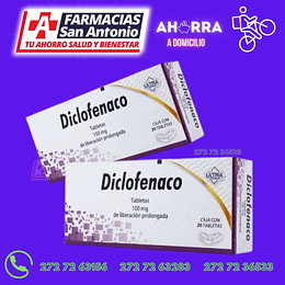 Diclofenaco 100mg 20 tabletas 2 cajas Promocion
