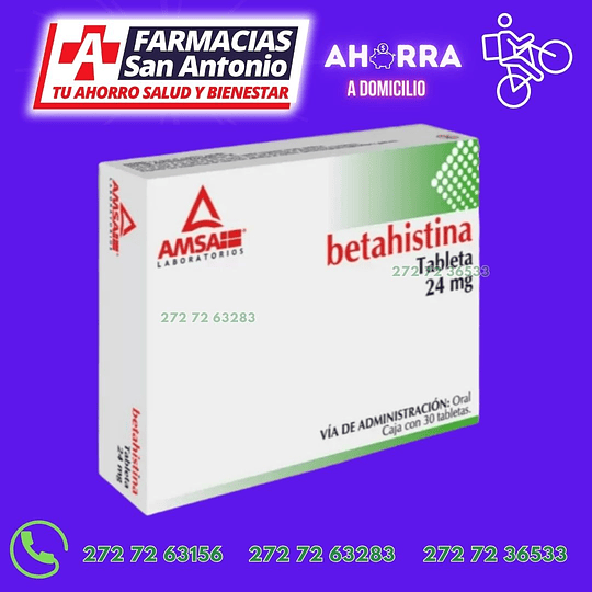 Betahistina 24mg 30 tabletas  Promoción