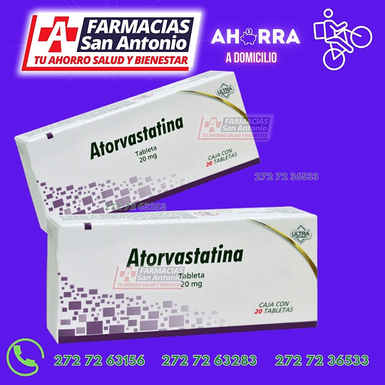 Promocion Atorvastatina 40mg  20 tabletas