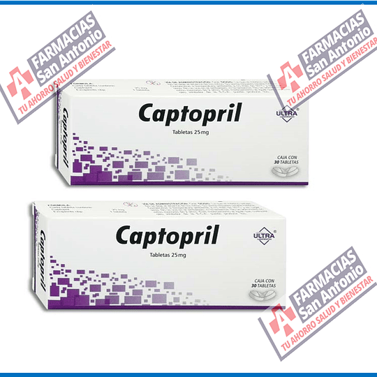 Captopril 25mg 30 tabletas 3 CAJAS PROMOCION