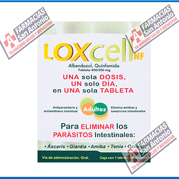 Loxcell nf  adulto una sola dosis  Áscaris , Glardia,Amiba ,Tenia,Oxiuro Promoción