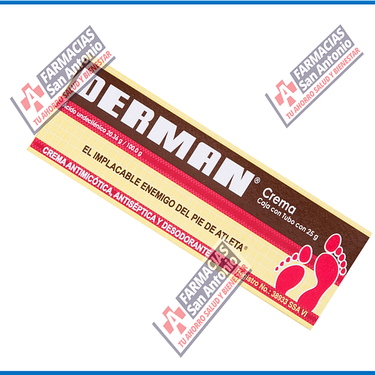 DERMAN EL IMPLACABLE ENEMIGO DEL PIE DE ATLETA CREMA 25 g 