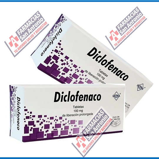 Diclofenaco 100mg 20 tabletas 2 cajas Promocion