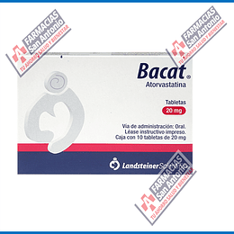 BACAT ASTORVASTATINA 20 mg 10 tabletas Promoción 