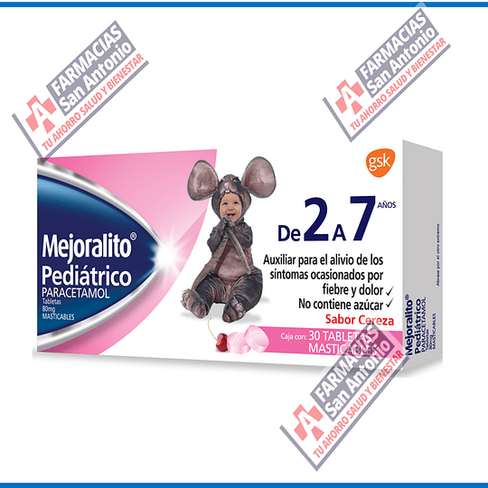 Mejoralito Pediatrico paracetamol 30tab masticables