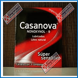 Casanova nonoxynol-9 lubricados super sensitivo 3 condones Promoción