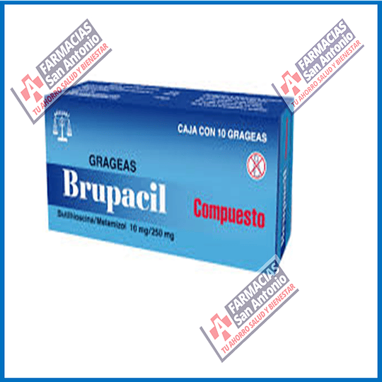 Brupacil Butilihioscina/Metamizol 10mg/250mg 10 grageas Promoción