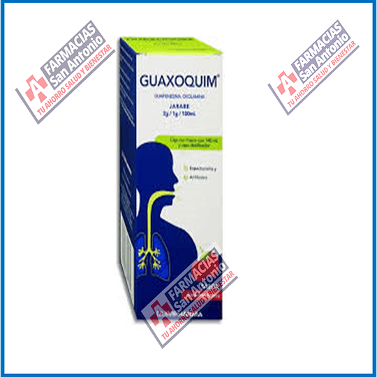 GUAXOQUIN Guaifesina,oxolamina 2g/1g/100ml frasco con 140 ml  sabor fresa-frambuesa Promoción 