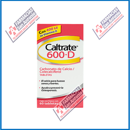 CALTRATE 600-D Carbono de Calcio/Colecalciferol 600mg/400ui 30 tabletas Promoción