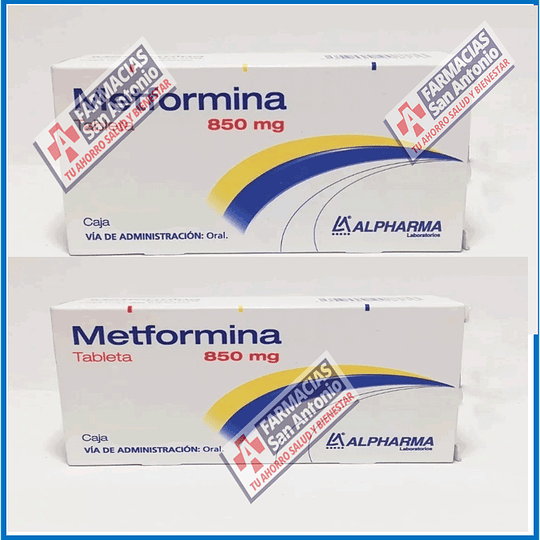 Metformina 850mg (30tabletas) Promoción 2 cajas 