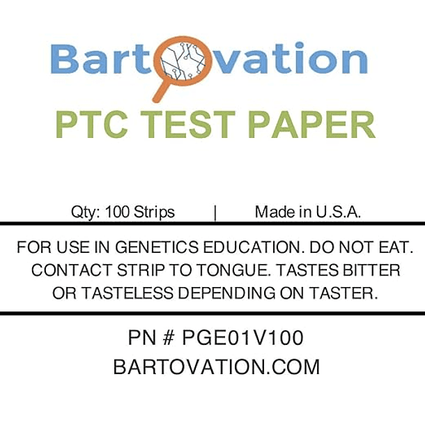Papel de prueba de feniltiourea (PTC) para pruebas genéticas del sabor [Vial para 100 tiras de papel] 4