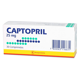 Captopril 25mg 30 comprimidos