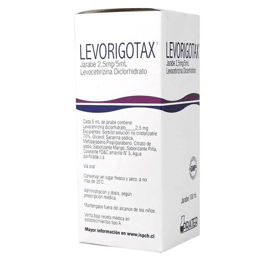 LLevorigotax Levocetirizina 2.5mg/5ml Jbe.100ml