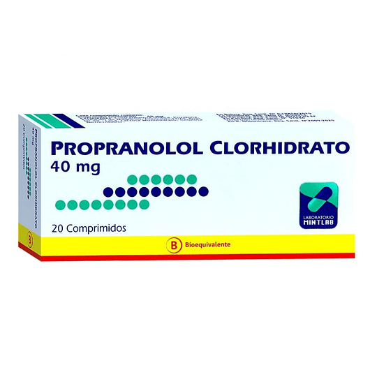 Propanolol Clorhidrato 40 mg x 20 comprimidos