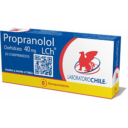 PROPANOLOL COM 40 MG X 20 CHILE (BE)