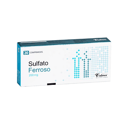 Sulfato Ferroso 200 mg por 20 comprimidos