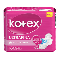 Kotex Toalla higiénica Ultrafina suave 16 unidades