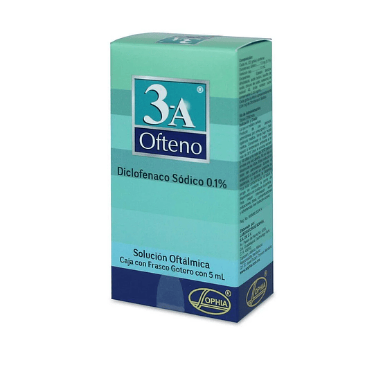 3A Ofteno Diclofenaco Sódico 0,1% Solución Oftálmica 5 mL