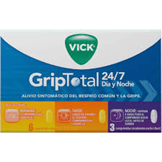 Griptotal 24/7 Día/Noche Paracetamol 500 mg 9 Comprimidos