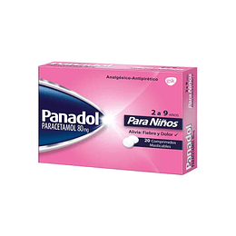 Panadol pediátrico 80 mg x 20 comprimidos