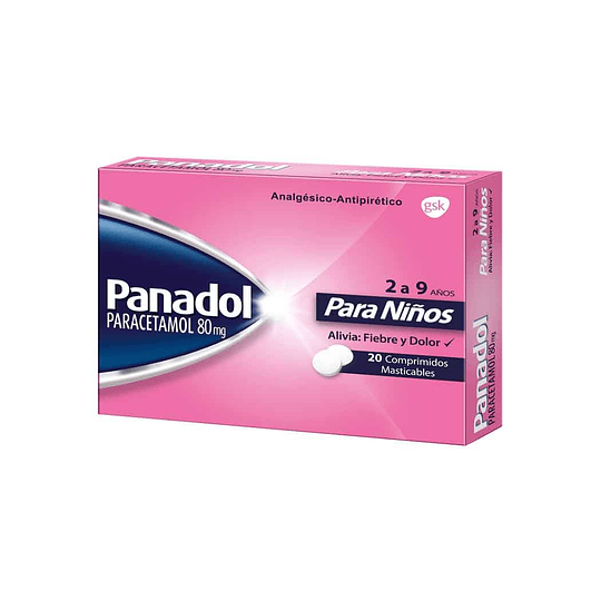 Panadol pediátrico 80 mg x 20 comprimidos
