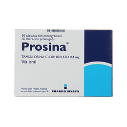 Prosina Tamsulosina 0.4mg 30 Cápsulas Prolongadas