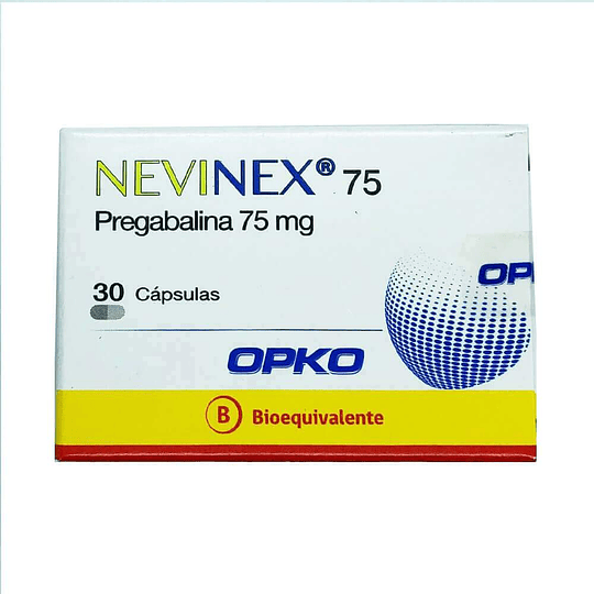 Nevinex Prebagalina 75mg por 30 capsulas Bioequivalente
