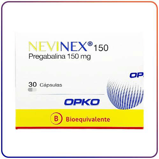 Nevinex Prebagalina 150mg por 30 capsulas Bioequivalente