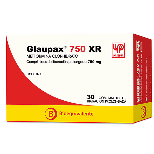 Glaupax XR  (Bioequivalente) 750mg 30 Comprimidos Recubiertos