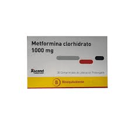 METFORMINA XR COM 1000 MG X 30 ASCEND (BE)