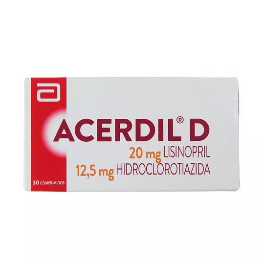 Acerdil D 12.5mg Hidroclorotiazida / 20mg Lisinopril por 30 comprimidos