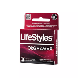 LIFESTYLES Preservativos Orgazmax 3 preservativos
