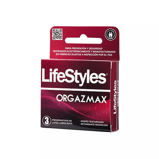 LIFESTYLES Preservativos Orgazmax 3 preservativos