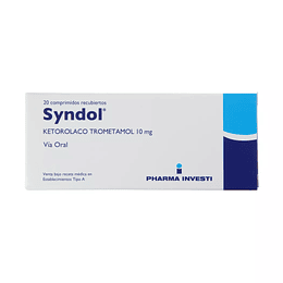 Syndol Ketorolaco 10mg 20 Comprimidos Recubiertos