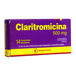 Claritromicina 500 mg 14 comprimidos (bioequivalente)