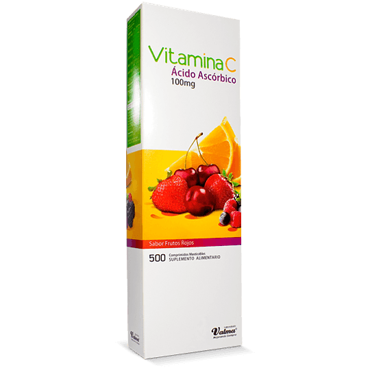 Vitamina C Frutos Rojos 100 Mg., 500 Comprimidos