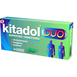 Kitadol Duo comprimidos, envase de 10 comprimidos.