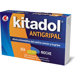 Kitadol Antigripal Dia y Noche comprimidos, envase de 18 comprimidos.