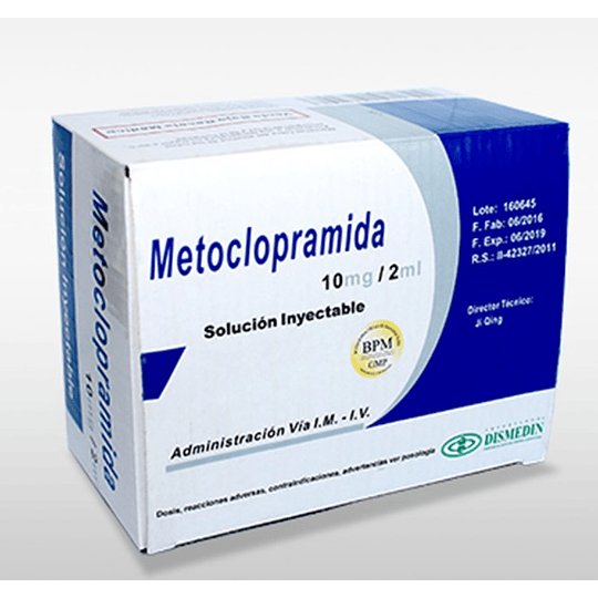 Metoclopramida HCL  10 mg / 2 ml  100 ampollas