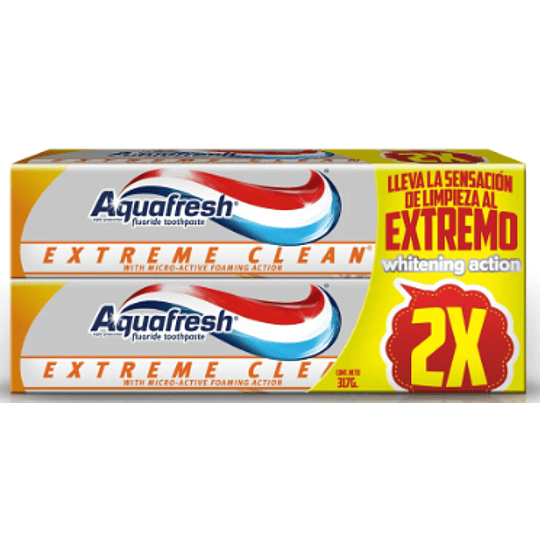 AQUAFRESH EXTREME CLEAN CREMA DENTAL WHITENING ACTION 158,7GR.X2