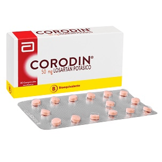 Corodin comprimidos de 50 mg., envase de 30 comprimidos