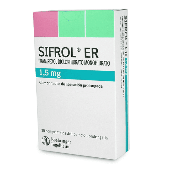 Sifrol ER comprimidos de 1,5 mgr.; envase de 30 comprimidos