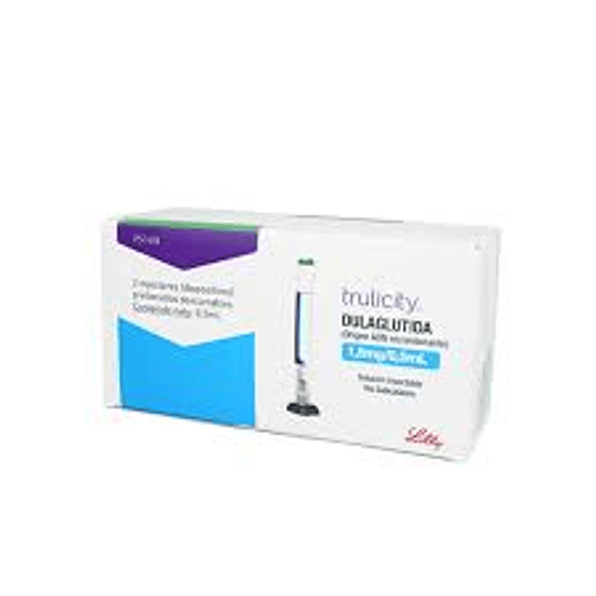 Trulicity Dulaglutida inyectable, ampollas de 1,5 mg. en  0,5 ml.; envase de 2 inyectores