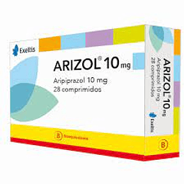Arizol (Bioequivalente) Aripiprazol 10 mg envase de 28 comprimidos