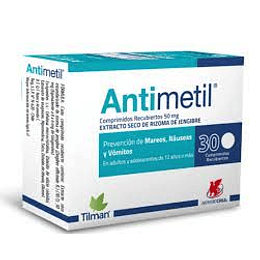 Antimetil comprimidos de 50 mgr., envase de 30 comprimidos